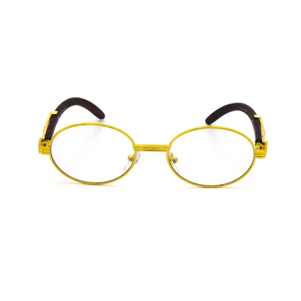 Oval Clear Lens Men Sunglasses Square Gold Frame Hip Hop Style Buffs Migos Gafas